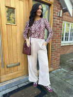 Stone Cord Wide Leg Trousers